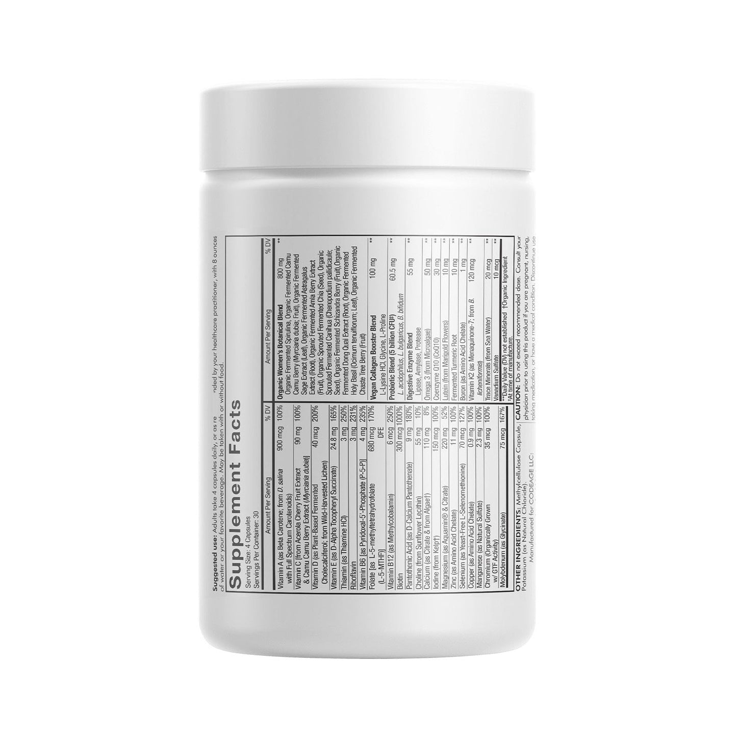 Codeage Women's Daily Multivitamin 女性每日綜合維生素 — 120 粒素食膠囊 - Regentify