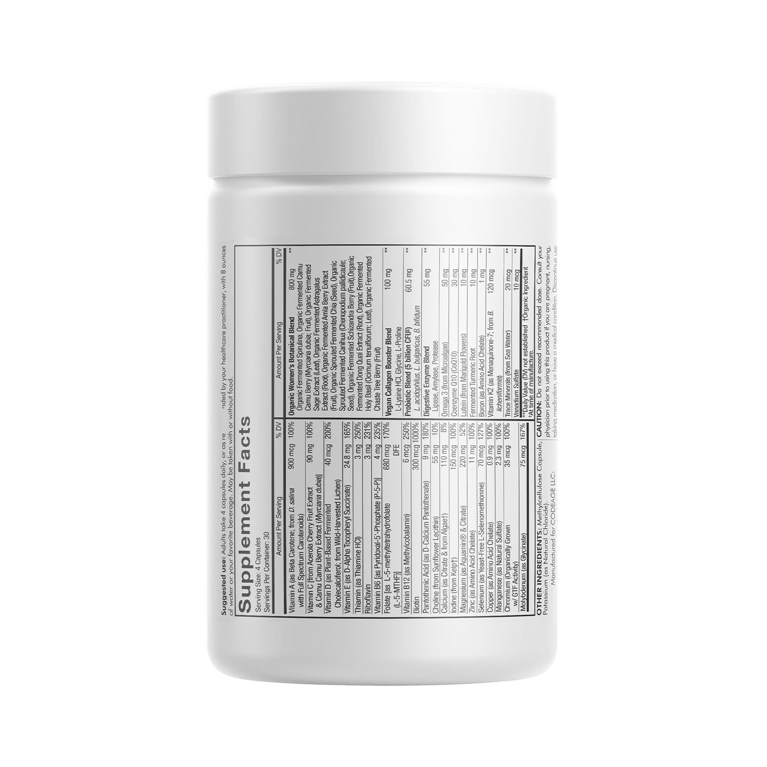 Codeage Women's Daily Multivitamin 女性每日綜合維生素 — 120 粒素食膠囊 - Regentify